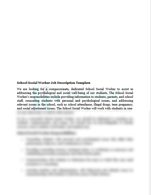 School Social Worker Job Description HRFLEEK