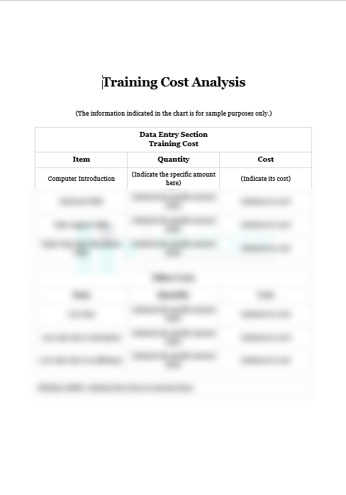 Training Cost & Analysis Template